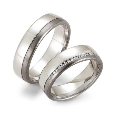 Trauringe Palladium 500 20 Brillanten 0,10 ct