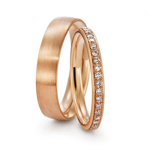 Trauringe 585 Rotgold 41 Brillanten 0,41 ct.