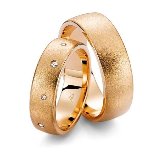 Trauringe 585 Roségold Mittelgold sandmatt