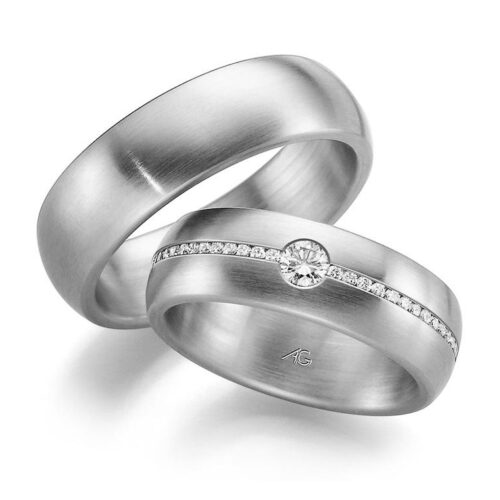 Trauringe 585 Weissgold 31 Brillanten