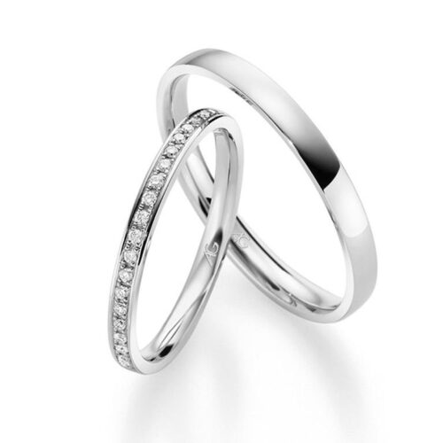 Trauringe 950 Platin glänzend 20 Brillanten