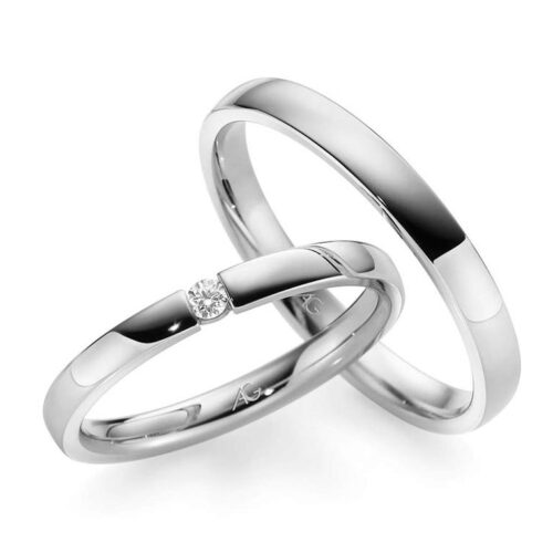 Trauringe 950 Palladium 1 Brillant