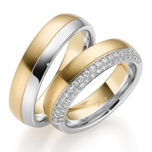 Trauringe 750 Gelbgold 950 Platin 41 Brillanten