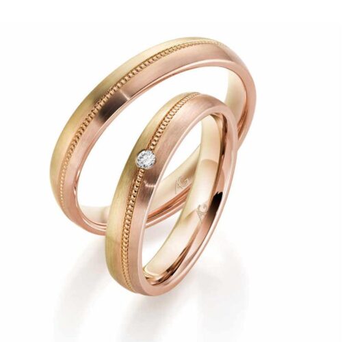 Trauringe 585 Rosegold 1 Brillant