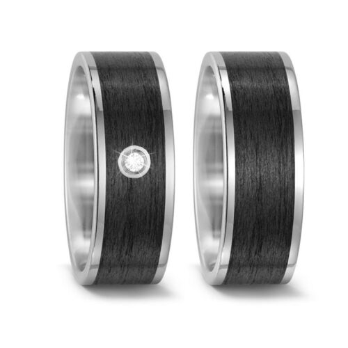 Trauringe Titan & Carbon 1 Brillant