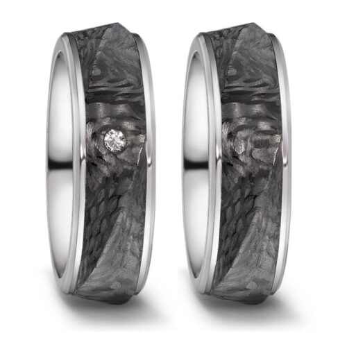 Trauringe Titan & Carbon 1 Brillanten