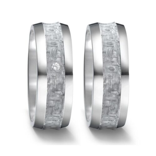 Trauringe Titan & Carbon 1 Brillant