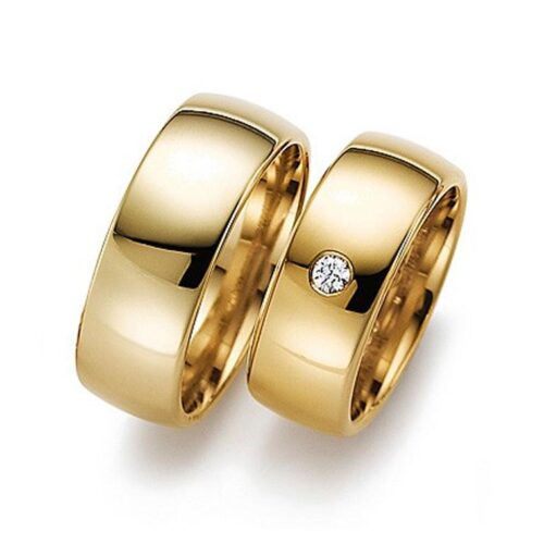 Trauringe Gelbgold 585 1 Brillant