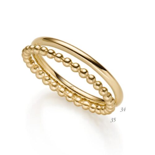 Trauring und Beisteckring 585 Gelbgold