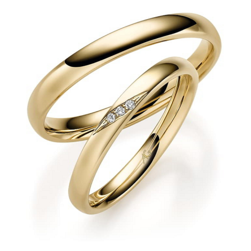 Schlichte Ringe mit Brillantbesatz