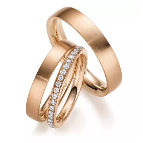 Trauringe Roségold mit Diamanten