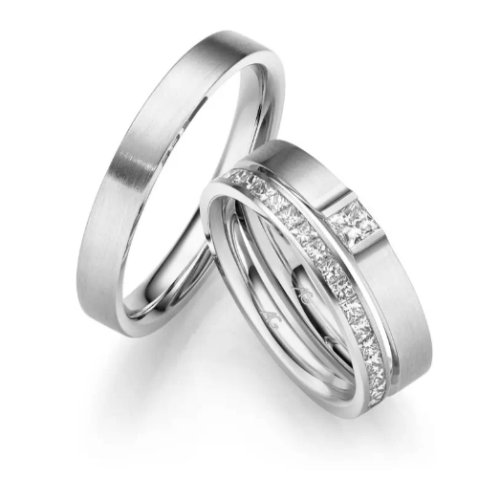 Weissgold Ringe Princess-Schliff