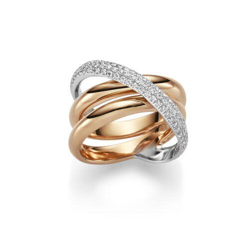 Diamant Ring Weissgold/Rotgold 0.67 ct. TW-SI