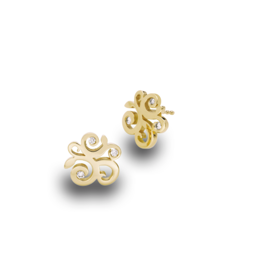 Ohrstecker Ranke mit Diamanten