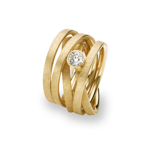 Saturn-Ring mit 1 Brill. 0,40ct