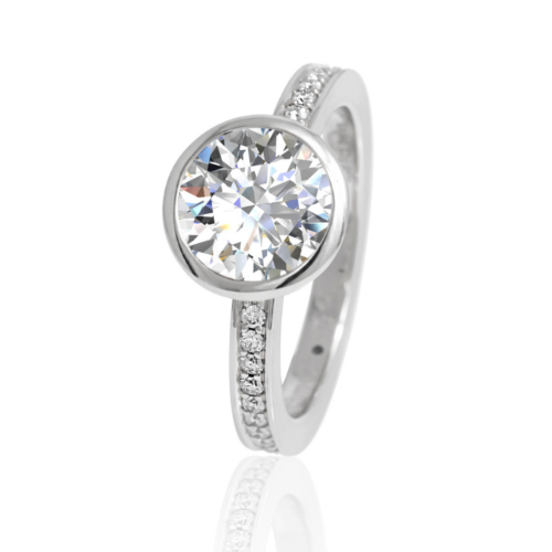 Solitairering Alpenring Weißgold