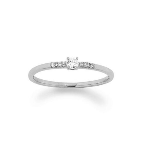 Verlobungsring Weissgold mit Diamanten