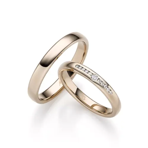 Trauringpaar in 585/- Haselnuss