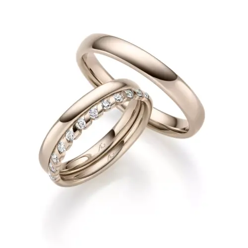 Trauringe Triset in 585/- Haselnuss