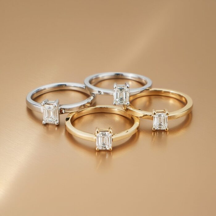 Ringe mit eckigen Diamanten