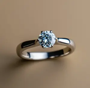 Solitärring in Weißgold mit Diamant