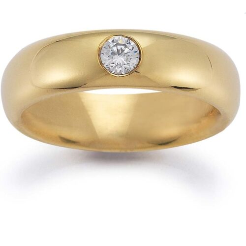 Trauringe Gelbgold 1 Brillant 0.2 ct.