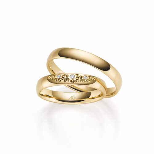 August Gerstner Gelbgold 3 Brillanten 0,02 ct.