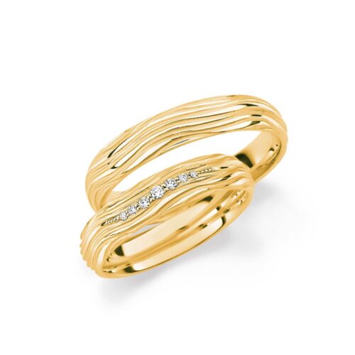 Max Kemper Gelbgold Rillenstruktur 7 Brillanten 0,046 ct.