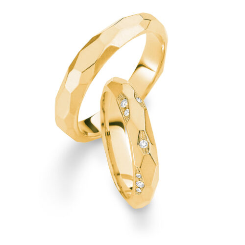 Max Kemper Gelbgold Wabenstruktur 18 Brillanten 0,158 ct.