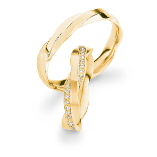 Max Kemper Gelbgold Flechtstruktur 45 Brillanten 0,207 ct.