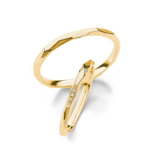 Max Kemper Gelbgold Wabenstruktur 15 Brillanten 0,030 ct.
