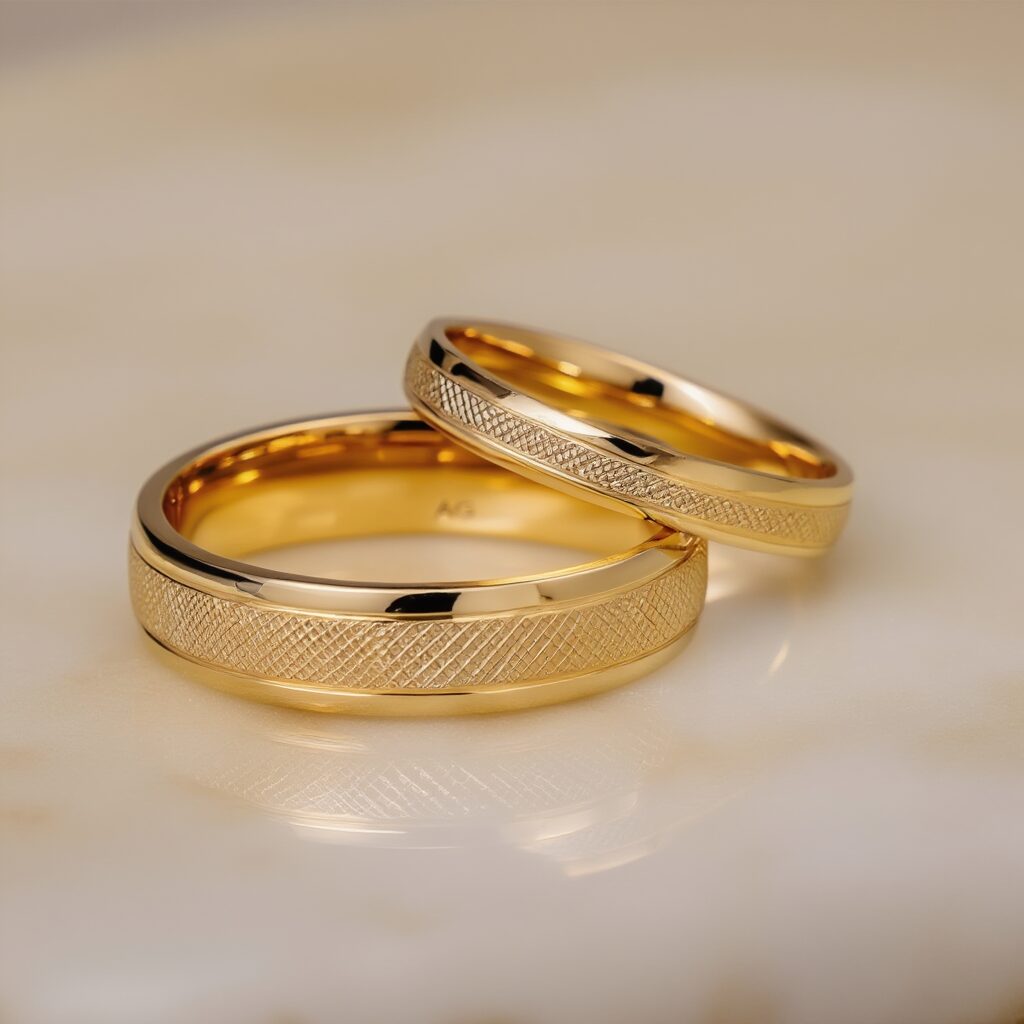 Vintage Trauringe Paar bei Juwelier Weiss in Stuttgart