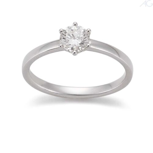 Verlobungsring Antragsring Weißgold, klassisch schlicht, 1 Brillant 0,50 ct., Hersteller August Gerstner, Artikelnummer 29744/2.2