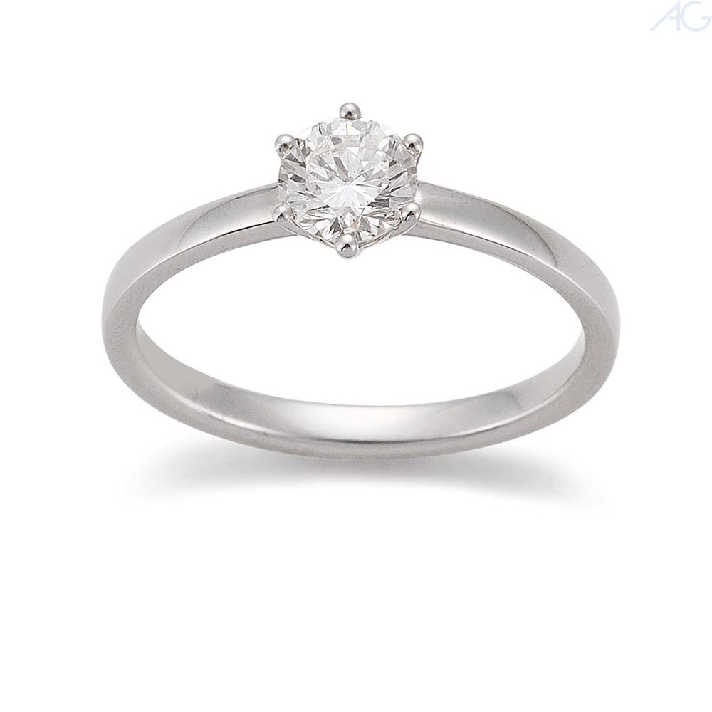 29744_22 Verlobungsring Antragsring Weißgold, klassisch schlicht, 1 Brillant 0,50 ct., Hersteller August Gerstner, Artikelnummer 29744/2.2