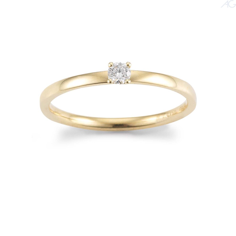 29778_17 Verlobungsring Antragsring Gelbgold, klassisch schlicht, 1 Brillant M 0,09 ct., Hersteller August Gerstner, Artikelnummer 29778/1.7
