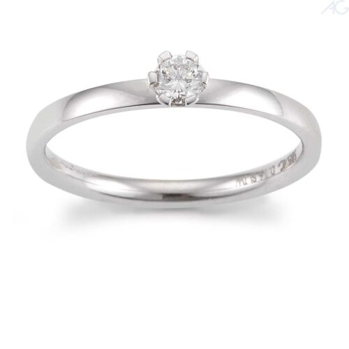 Verlobungsring Antragsring Weißgold schlicht, 1 Brillant M 0,16 ct., Hersteller August Gerstner, Artikelnummer 29779/2