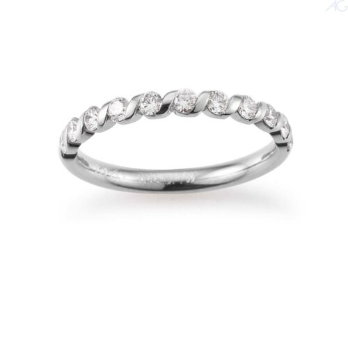 Verlobungsring Antragsring Weißgold, Zopfmuster mit 11 Brillanten M, gesamt 0,44 ct., Hersteller August Gerstner, Artikelnummer 29780/2.4