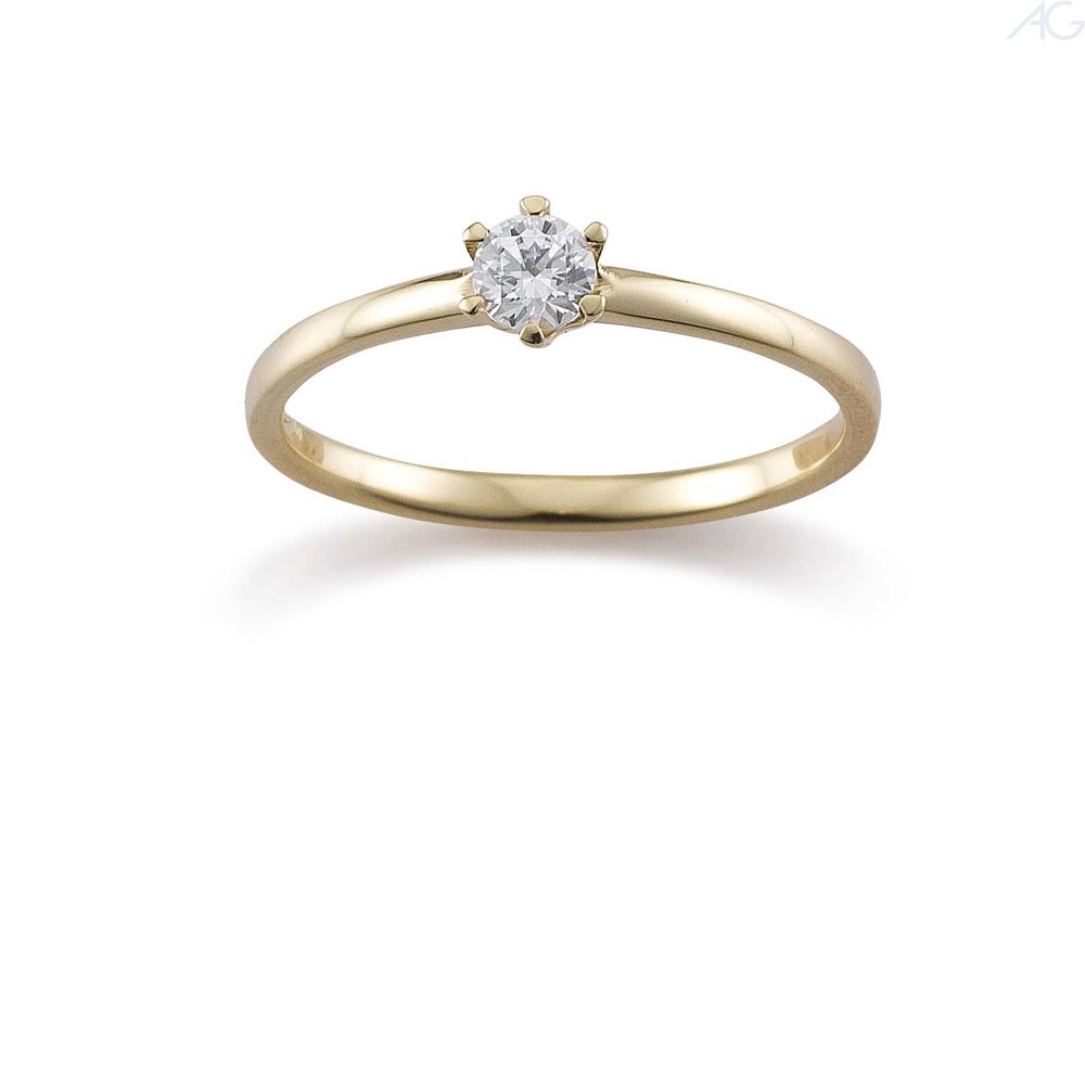 29791_22 Verlobungsring Antragsring schmal, schlicht, klassisch, Gelbgold, 1 Brillant M, 0,25 ct., Hersteller August Gerstner, Artikelnummer 29791/2.2