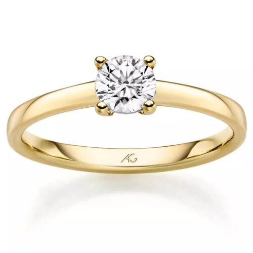 Verlobungsring Antragsring Gelbgold schlicht, 1 Brillant, 4 Krappen 1,00 ct., Hersteller August Gerstner, Artikelnummer 29797/2.2