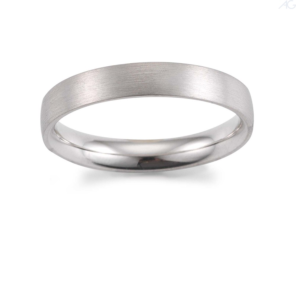 31220_4 Verlobungsring, Antragsring, Weißgold schlicht, breit, mit matter Oberfläche, Hersteller August Gerstner, Artikelnummer 31220/4