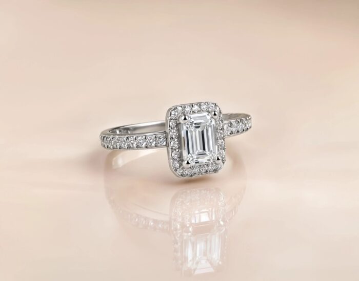 Antragsring Emerald Diamant Schliff Antragsring Emerald Diamant Schliff