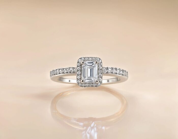 Antragsring Emerald Diamant Schliff Antragsring Emerald Diamant Schliff