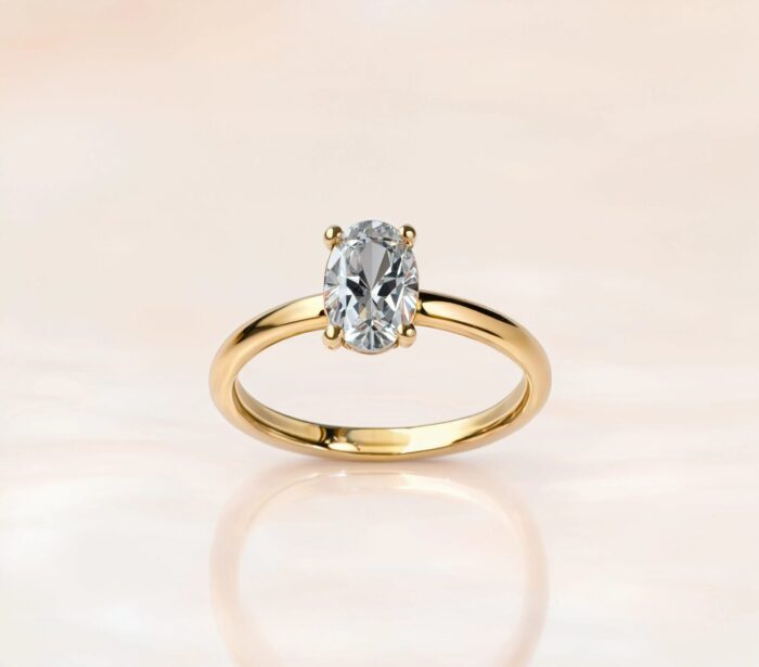 Romantischer Antragsring Oval Schliff Romantischer Antragsring Oval Schliff