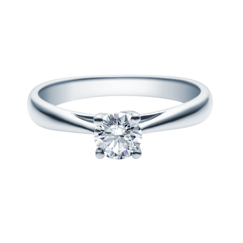 Verlobungsring Antragsring, Weißgold, schlicht, 1 Brillant 0,50 ct. Hersteller Rubin, Artikelnummer 18002