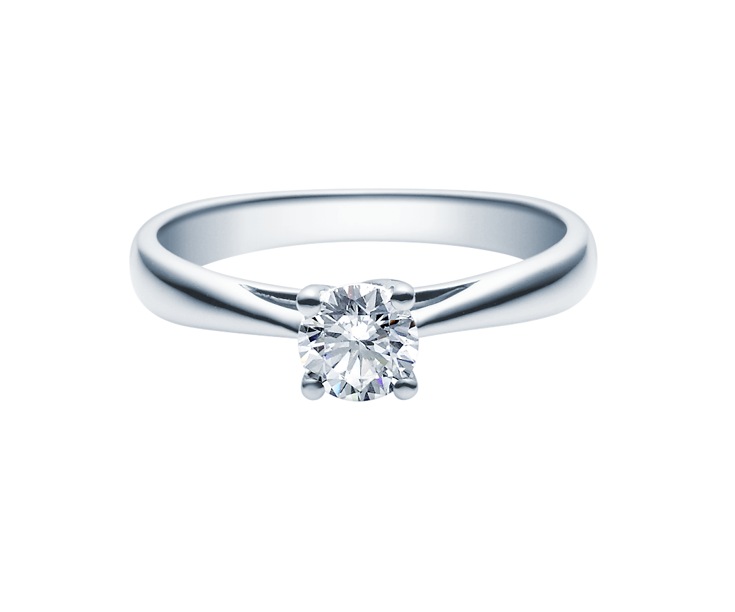18002wg-liegend-050ct Verlobungsring Antragsring, Weißgold, schlicht, 1 Brillant 0,50 ct. Hersteller Rubin, Artikelnummer 18002