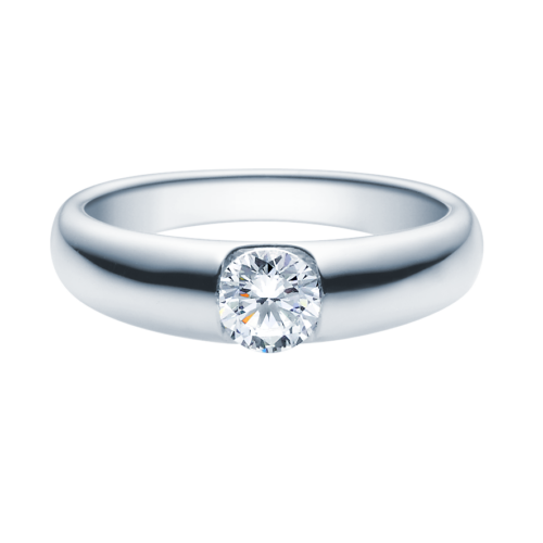 Verlobungsring Antragsring, Weißgold, breit, 1 Brillant 0,50 ct. Hersteller Rubin, Artikelnummer 18005