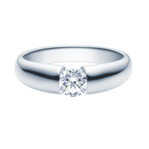Verlobungsring Antragsring, Weißgold, Spannring, 1 Brillant 0,40 ct. Hersteller Rubin, Artikelnummer 18006