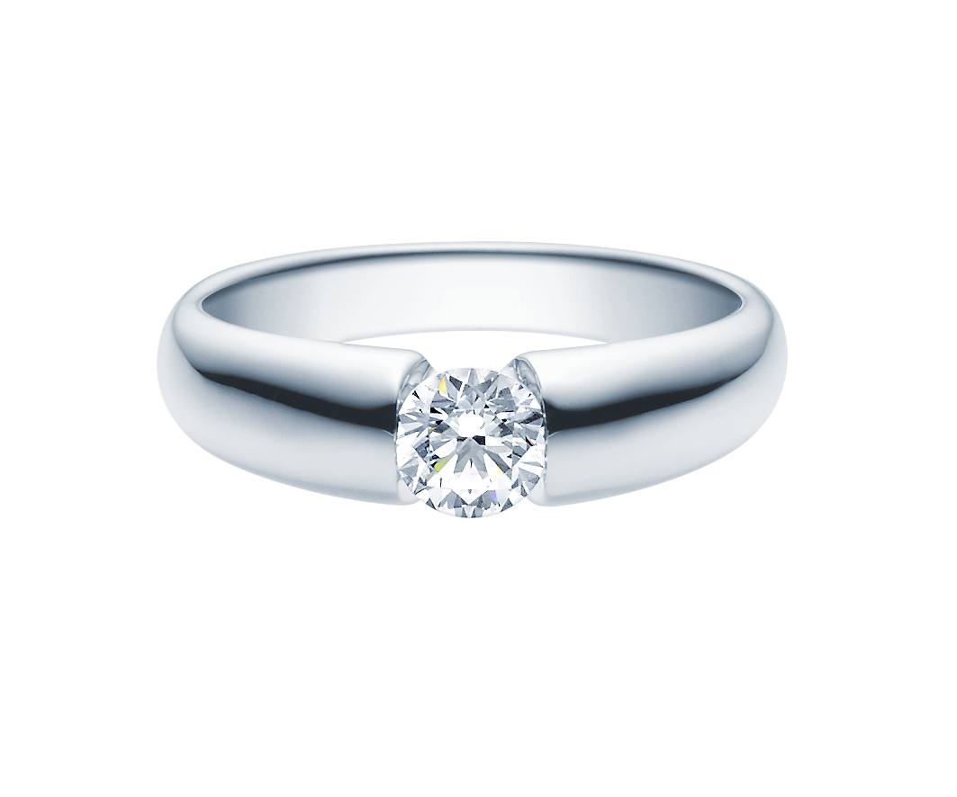 18006wg-liegend-050ct Verlobungsring Antragsring, Weißgold, Spannring, 1 Brillant 0,40 ct. Hersteller Rubin, Artikelnummer 18006