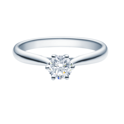 Verlobungsring Antragsring, Weißgold, schmal, 1 Brillant 0,50 ct. Hersteller Rubin, Artikelnummer 18007