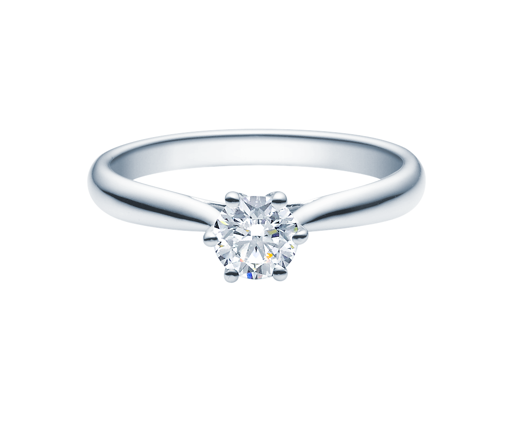 18007wg-liegend-050ct Verlobungsring Antragsring, Weißgold, schmal, 1 Brillant 0,50 ct. Hersteller Rubin, Artikelnummer 18007